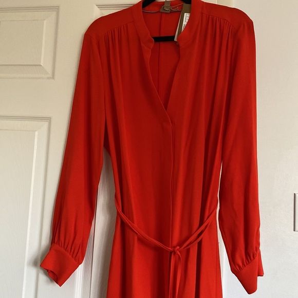 HUGO BOSS Tied Splitneck Midi Shirt Dress - Picture 3 of 5